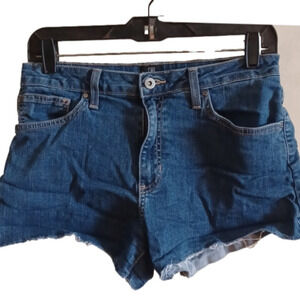 Just black denim cutoff shorts. Size Large..Great classic cutoffs!